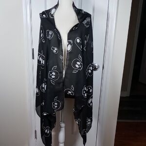 Black and White Lightweight Fashion Scarf/Wrap Various Skull Designs